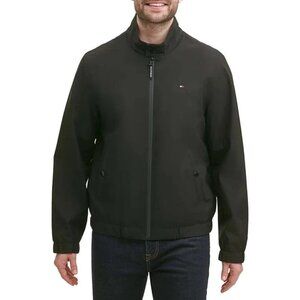 NEW Tommy Hilfiger Men's M Stretch Windbreaker Jacket Full Zip Black# L247